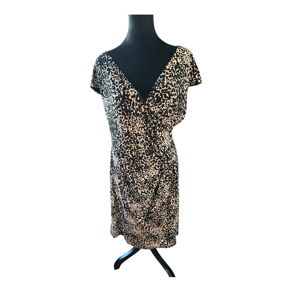 Black Label by Evan-Picone Black & White Wrap Style Dress – Size 14